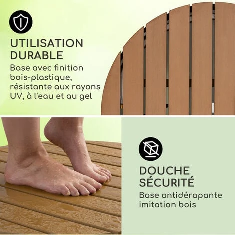 Blumfeldt Cool Breeze - Douche De Jardin, Douche De Camping, WPC, Aluminium, Aspect Bois, Poignée De Transport, Douche De Jardin Extérieure, Ronde Noire 5 Blumfeldt Cool Breeze - Douche De Jardin, Douche De Camping, WPC, Aluminium, Aspect Bois, Poignée De Transport, Douche De Jardin Extérieure, Ronde Noire – Image 3