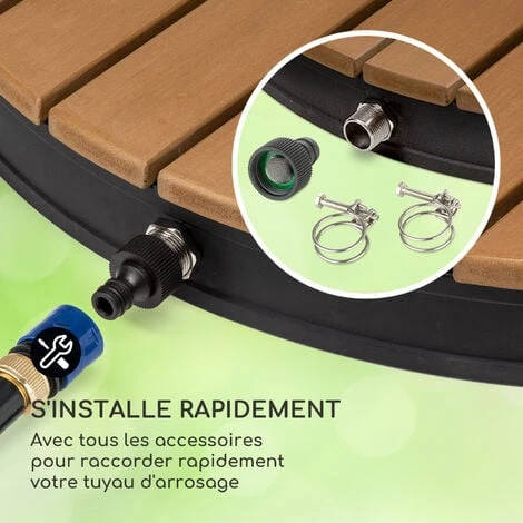 Blumfeldt Cool Breeze - Douche De Jardin, Douche De Camping, WPC, Aluminium, Aspect Bois, Poignée De Transport, Douche De Jardin Extérieure, Ronde Noire 7 Blumfeldt Cool Breeze - Douche De Jardin, Douche De Camping, WPC, Aluminium, Aspect Bois, Poignée De Transport, Douche De Jardin Extérieure, Ronde Noire – Image 5