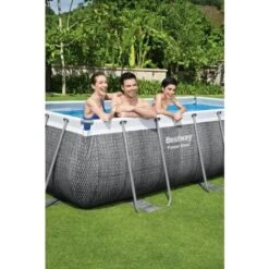 BESTWAY Piscine Hors Sol Rectangulaire Power Steel™ Effet Rotin 404 X 201 X 100 Cm 10 BESTWAY Piscine Hors Sol Rectangulaire Power Steel™ Effet Rotin 404 X 201 X 100 Cm -Trait Piscine Soldes Magasin 89366790 4
