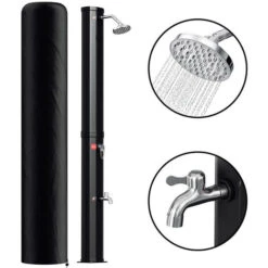 Randaco Douche Solaire Douche De Jardin Avec Pied Douche Extérieure Douche Solaire 35L (avec Couvercle De Protection)