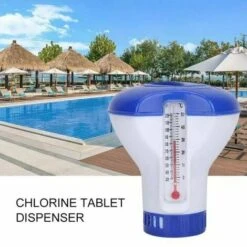 Diffuseur De Piscine Flottant Lot De 2 Diffuseurs De Chlore Flottants Avec Thermomètre à Débit Réglable Et Bouchon D'étanchéité Pour Toutes Les Piscines, Spas, Aquariums Et étangs à Poissons -Trait Piscine Soldes Magasin 90305043 3