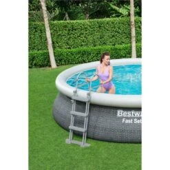 Piscine Autoportante Ronde Ø 4,57 X 1,07 M Aspect Résine Tressée Fast Set De Bestway -Trait Piscine Soldes Magasin 90538723 5
