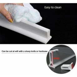 Barrière De Douche Pliable, Joint De Porte De Douche, Seuil De Douche Pour Séparation Humide Et Sèche, Pour Cuisines Et Salles De Bain (2M, Blanc) -Trait Piscine Soldes Magasin 90732169 5