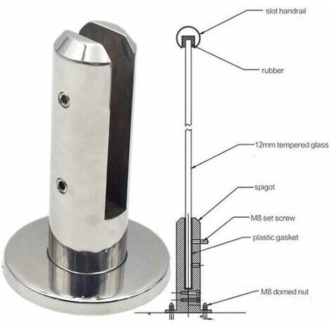 Escaliers Piscine Spigot Verre Balustrade Balustrade Balcon Verre Clôture Pince Pour Piscine Balcon Clôture 6 Escaliers Piscine Spigot Verre Balustrade Balustrade Balcon Verre Clôture Pince Pour Piscine Balcon Clôture – Image 4