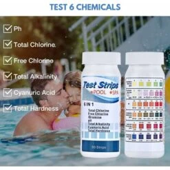 GP 2 Pack 6 In 1 Bandelettes De Test Pour Piscine Spa, Bandes De Test D'eau Sur Chlore/Chlore Libre/pH/Alcalinité/Acide Cyanurique/Dureté Du Liquide, 100 Pcs 10 GP 2 Pack 6 In 1 Bandelettes De Test Pour Piscine Spa, Bandes De Test D'eau Sur Chlore/Chlore Libre/pH/Alcalinité/Acide Cyanurique/Dureté Du Liquide, 100 Pcs -Trait Piscine Soldes Magasin 93382407 4