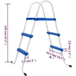 Échelle De Piscine Échelle Sécurité Bleu Et Blanc 84 Cm Acier 84852 -Trait Piscine Soldes Magasin 94120955 5