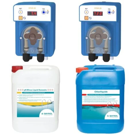 Pack Régulateur Automatique PH Et Chlore AVADY + 1 Bidon 20 L Chloriliquide + 1 Bidon PH Minus Liquid Domestic 20 L BAYROL 3 Pack Régulateur Automatique PH Et Chlore AVADY + 1 Bidon 20 L Chloriliquide + 1 Bidon PH Minus Liquid Domestic 20 L BAYROL