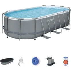 BESTWAY Piscine Hors Sol Power Steel™ Ovale 549 X 274 X 122 Cm