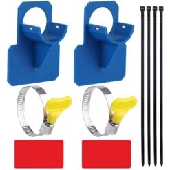 2 PièCes Supports De Tuyau De Piscine Avec Pinces En Acier Inoxydable Attaches De Câble, Accessoires De Piscine Hors Sol Pour La PréVention De L'Affaissement Des Tuyaux