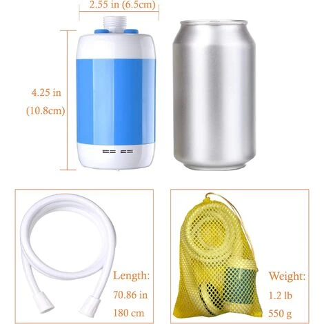 Douche De Camping Douche Portable Douche Extérieure, Batterie Intégrée 5000mAh, Douchette Électrique Rechargeable, Pompe De Débit De Douche (Bleu Ciel) 5 Douche De Camping Douche Portable Douche Extérieure, Batterie Intégrée 5000mAh, Douchette Électrique Rechargeable, Pompe De Débit De Douche (Bleu Ciel) – Image 3