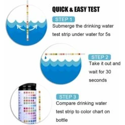 Ensemble De 100 Bandelettes D'essai 14 En 1 Pour L'eau Potable Et L'eau Du Robinet, Faciles à Détecter Rapidement Pour La Dureté, Le PH, Le Brome, Les Nitrates, Etc. (2 Bouteilles) -Trait Piscine Soldes Magasin 94926435 5