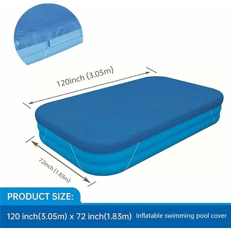 Couverture De Piscine Rectangulaire, Convient à La Couverture De Piscine Rectangulaire Gonflable De 120 Po X 72 Po, Couverture De Piscine Gonflable, Carré Anti-poussière Pour Jardin Extérieur Pataugeo 4 Couverture De Piscine Rectangulaire, Convient à La Couverture De Piscine Rectangulaire Gonflable De 120 Po X 72 Po, Couverture De Piscine Gonflable, Carré Anti-poussière Pour Jardin Extérieur Pataugeo – Image 2
