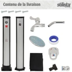 STILISTA Douche Solaire 35 L, Robinet, Raccord De Tuyau, élément De Sol En Option, Choix De Couleur, Argent/noir 9 STILISTA Douche Solaire 35 L, Robinet, Raccord De Tuyau, élément De Sol En Option, Choix De Couleur, Argent/noir -Trait Piscine Soldes Magasin 96809356 3