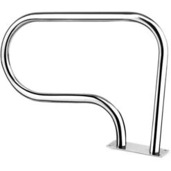 GOPLUS Echelle De Piscine 81x57 Cm, Main Courante En Acier Inoxydable 304, Avec Plaque Charge 200kg, Accessoires Complets,Intérieur & Extérieur, Pour Piscine,Quais, Parc Aquatique