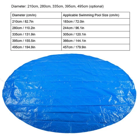 Forme Ronde PE étanche Pluie Anti-poussière Couverture De Piscine Accessoires En Tissu De Protection Diamètre 335 Cm 4 Forme Ronde PE étanche Pluie Anti-poussière Couverture De Piscine Accessoires En Tissu De Protection Diamètre 335 Cm – Image 2