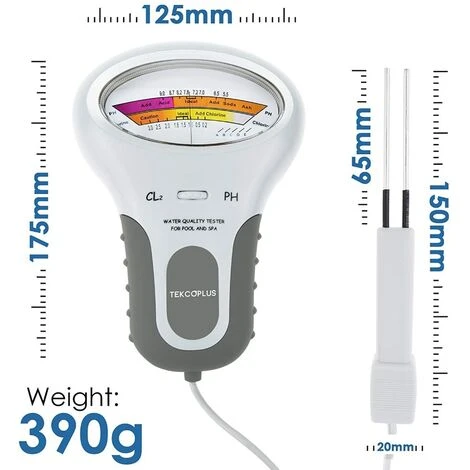 Analyseur De Qualité De L'eau, Testeur Numérique De Chlore Et De PH Cl2 Pour Piscines, Analyseur De Qualité De L'eau De Spa Avec Sonde Pour Piscines Ou Spas De Taille Domestique 6 Analyseur De Qualité De L'eau, Testeur Numérique De Chlore Et De PH Cl2 Pour Piscines, Analyseur De Qualité De L'eau De Spa Avec Sonde Pour Piscines Ou Spas De Taille Domestique – Image 4