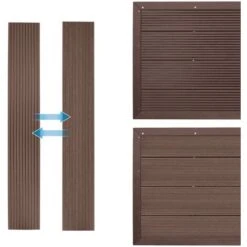 Elément De Sol Pour Douche Solaire En WPC Marron Antidérapant 101 X 5,5 X 63 Cm -Trait Piscine Soldes Magasin 98528371 5