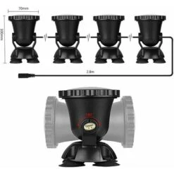 Spots Sous-marins étanches Multicolores RVB Pour Aquarium Avec Télécommande Pour Bassin De Jardin, Aquarium, Piscine, Prise Britannique (lot De 4 Lumières) -Trait Piscine Soldes Magasin 98736523 4