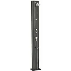 Douche Solaire Droite Alu Noir 40 L Avec Rince-pieds Et Brumisateur