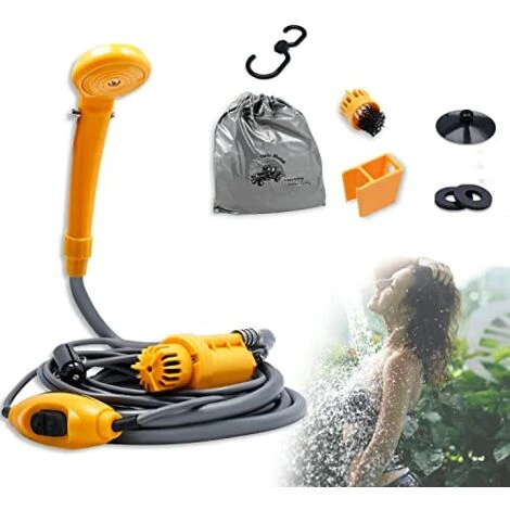 Douche De Camping 12 V Avec Pompe Submersible - Douche Portable - Avec Adaptateur De Voiture De 5 M Et Tuyau De 2 M NAIZY 3 Douche De Camping 12 V Avec Pompe Submersible - Douche Portable - Avec Adaptateur De Voiture De 5 M Et Tuyau De 2 M NAIZY