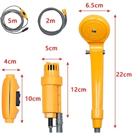 Douche De Camping 12 V Avec Pompe Submersible - Douche Portable - Avec Adaptateur De Voiture De 5 M Et Tuyau De 2 M NAIZY 4 Douche De Camping 12 V Avec Pompe Submersible - Douche Portable - Avec Adaptateur De Voiture De 5 M Et Tuyau De 2 M NAIZY – Image 2