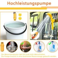 Douche De Camping 12 V Avec Pompe Submersible - Douche Portable - Avec Adaptateur De Voiture De 5 M Et Tuyau De 2 M NAIZY 9 Douche De Camping 12 V Avec Pompe Submersible - Douche Portable - Avec Adaptateur De Voiture De 5 M Et Tuyau De 2 M NAIZY -Trait Piscine Soldes Magasin 99356886 3