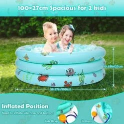 Piscine Gonflable 3 Anneaux, Pataugeoire Gonflable Ronde Baignoire Gonflable Piscine Pour Enfants Intérieur Et Exterieur 100 Cm 27 Cm MODOU 8 Piscine Gonflable 3 Anneaux, Pataugeoire Gonflable Ronde Baignoire Gonflable Piscine Pour Enfants Intérieur Et Exterieur 100 Cm 27 Cm MODOU -Trait Piscine Soldes Magasin 99392109 2